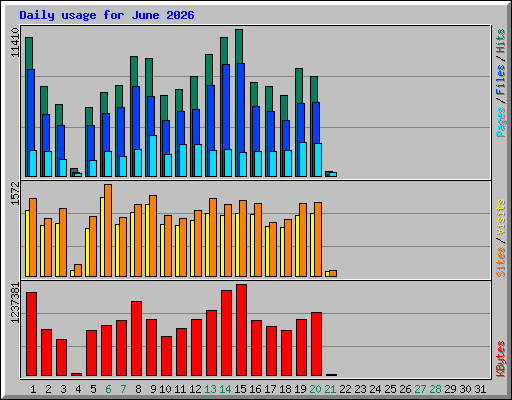 Daily usage for June 2026